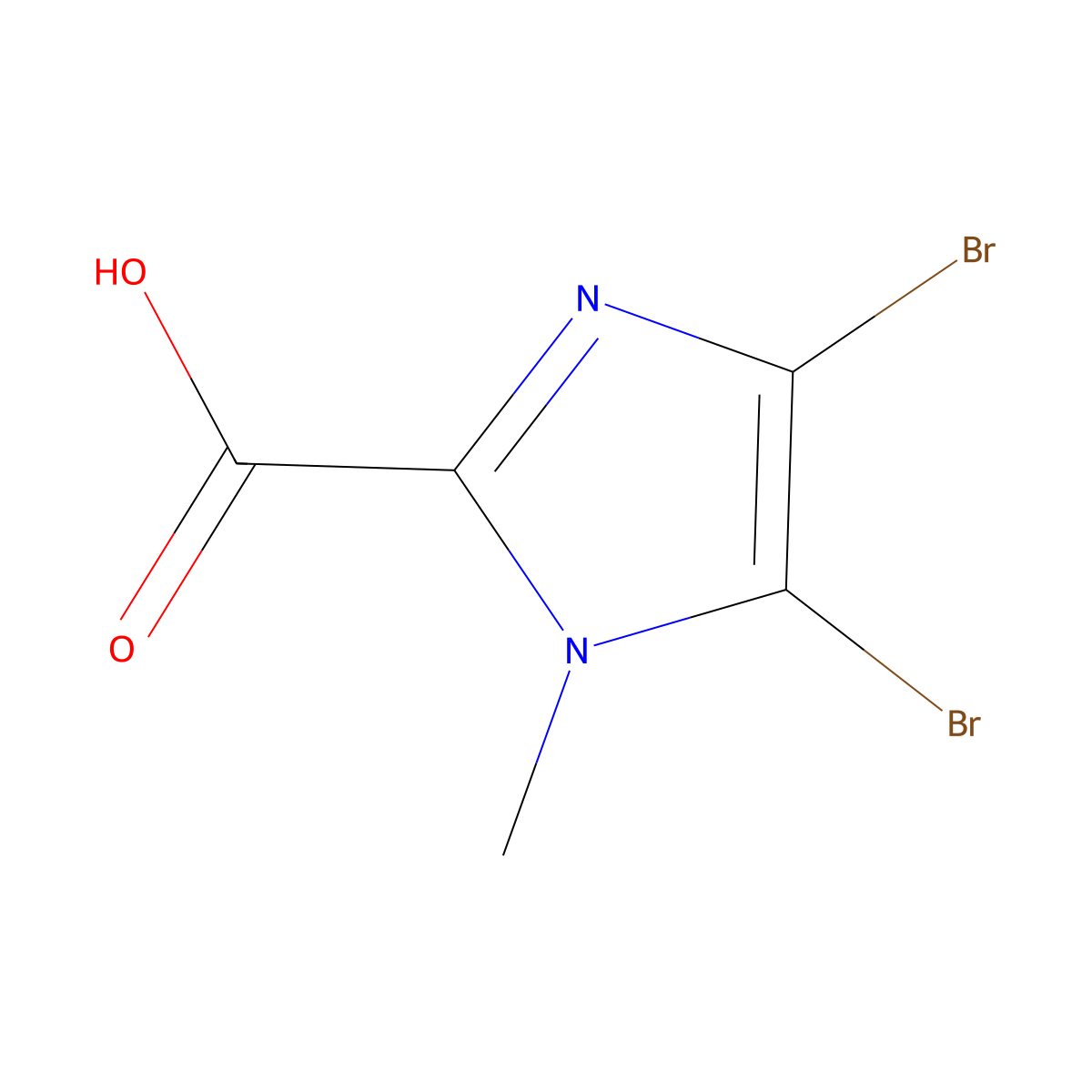 4,5-Dibromo-1-methyl-1H-imidazole-2-carboxylic acid molecular structure, CAS 158585-80-9