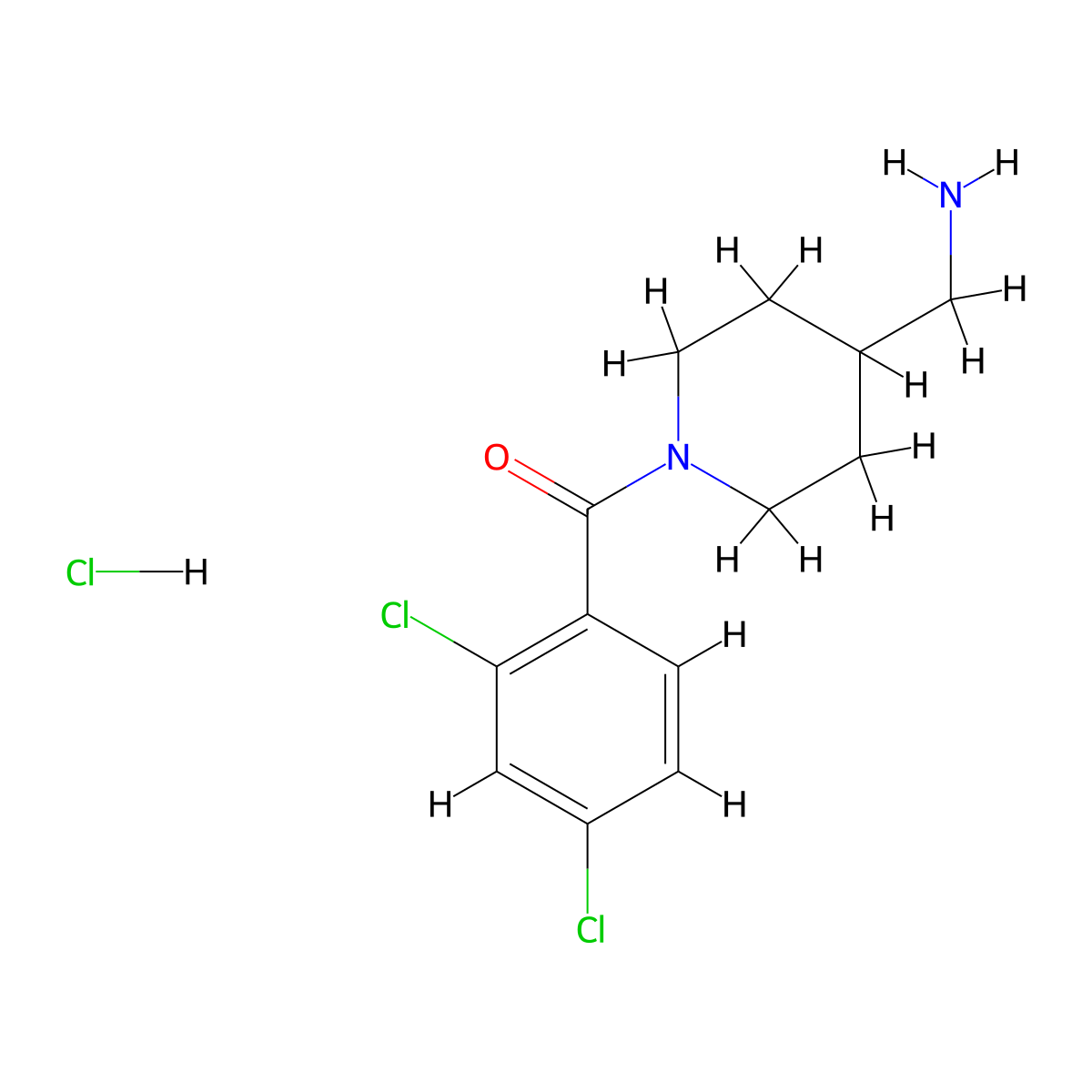 {[1-(2,4-Dichlorobenzoyl)piperidin-4-yl]methyl}amine hydrochloride molecular structure, CAS 1585925-22-9