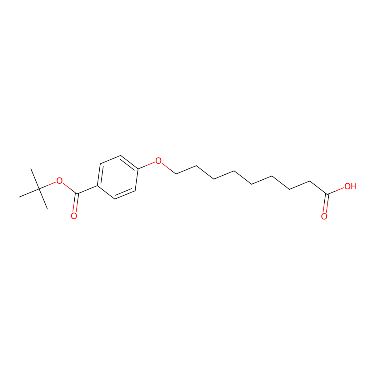 9-(4-(Tert-butoxycarbonyl)phenoxy)nonanoic acid molecular structure, CAS 1585941-13-4