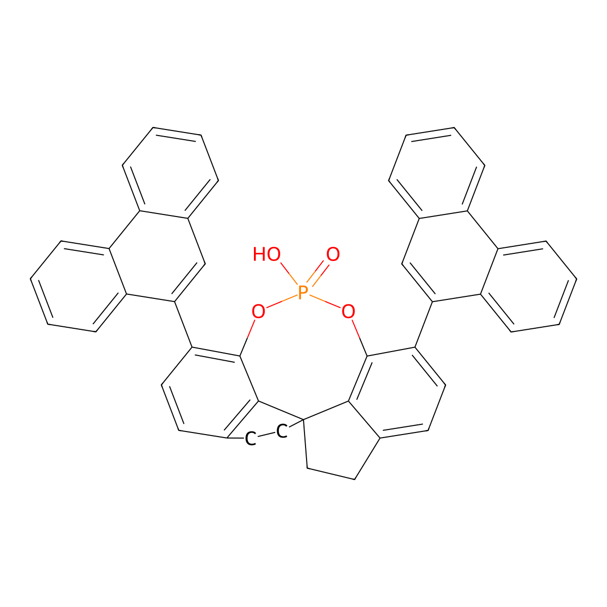 (11aS)-10,11,12,13-Tetrahydro-5-hydroxy-3,7-di-9-phenanthrenyl-5-oxide-diindeno[7,1-de:1',7'-fg][1,3,2]dioxaphosphocin molecular structure, CAS 1585988-92-6