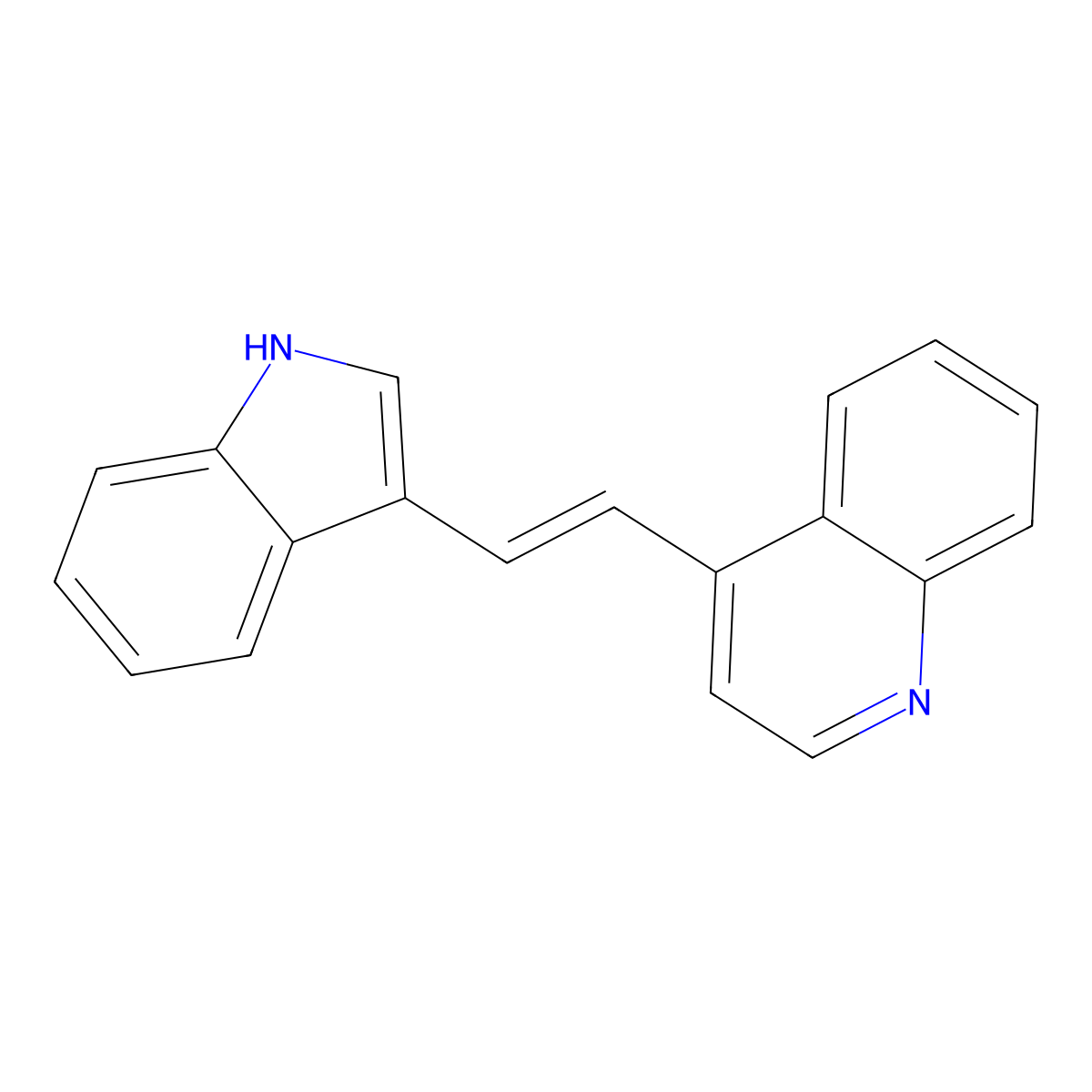 4-[2-(1H-indol-3-yl)ethenyl]quinoline molecular structure, CAS 1586-46-5