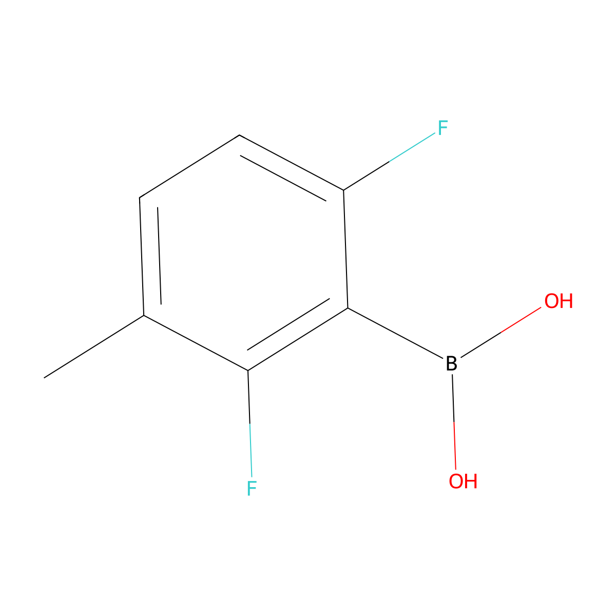(2,6-Difluoro-3-methylphenyl)boronic acid molecular structure, CAS 1586045-40-0
