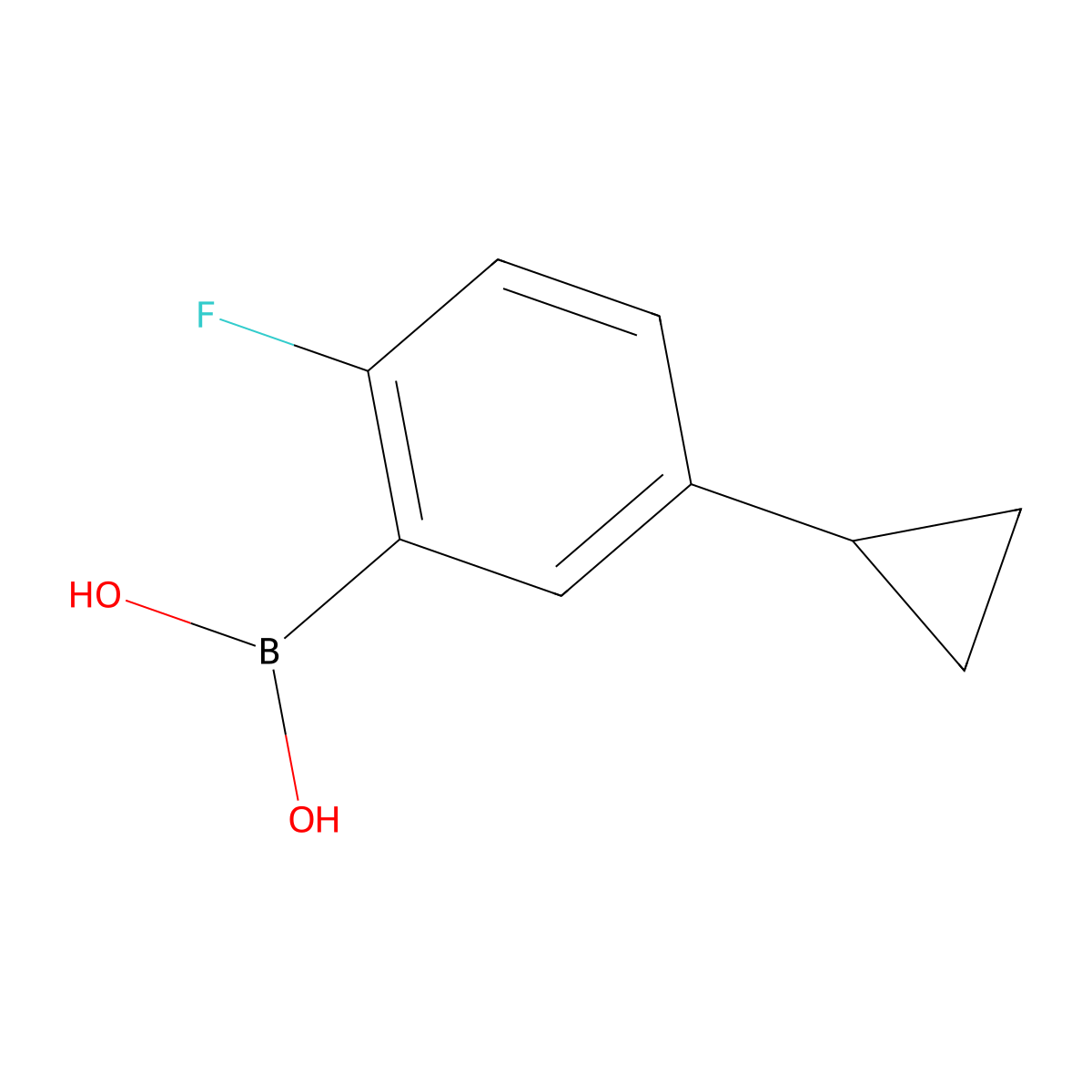 5-Cyclopropyl-2-fluorophenylboronic acid molecular structure, CAS 1586045-56-8