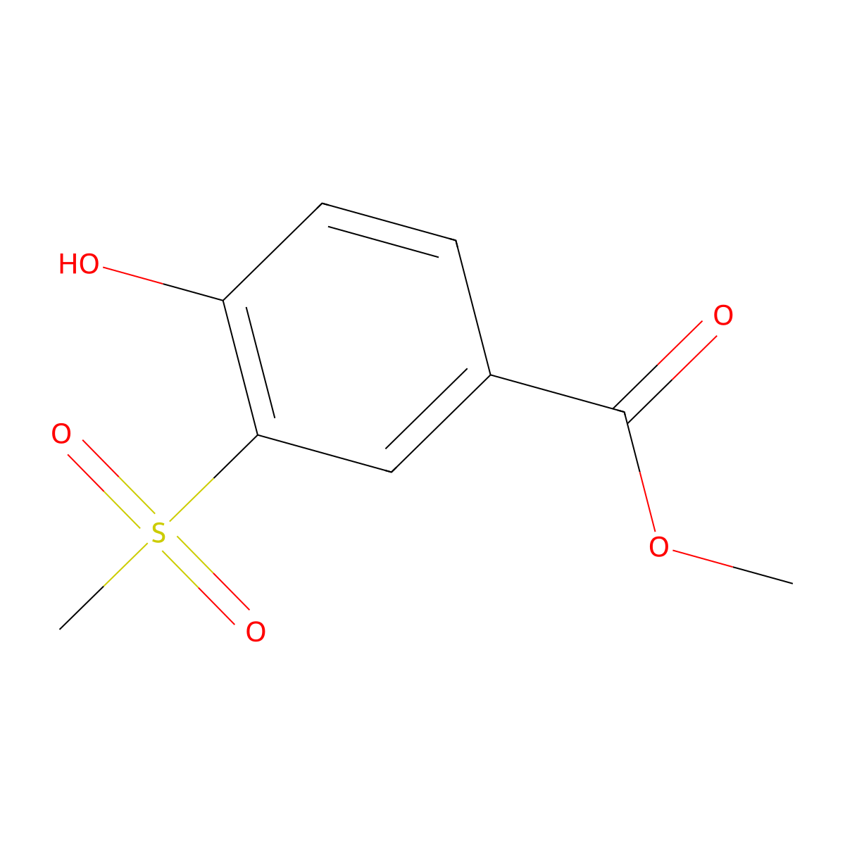 4-Hydroxy-3-methanesulfonyl-benzoic acid methyl ester molecular structure, CAS 158607-82-0