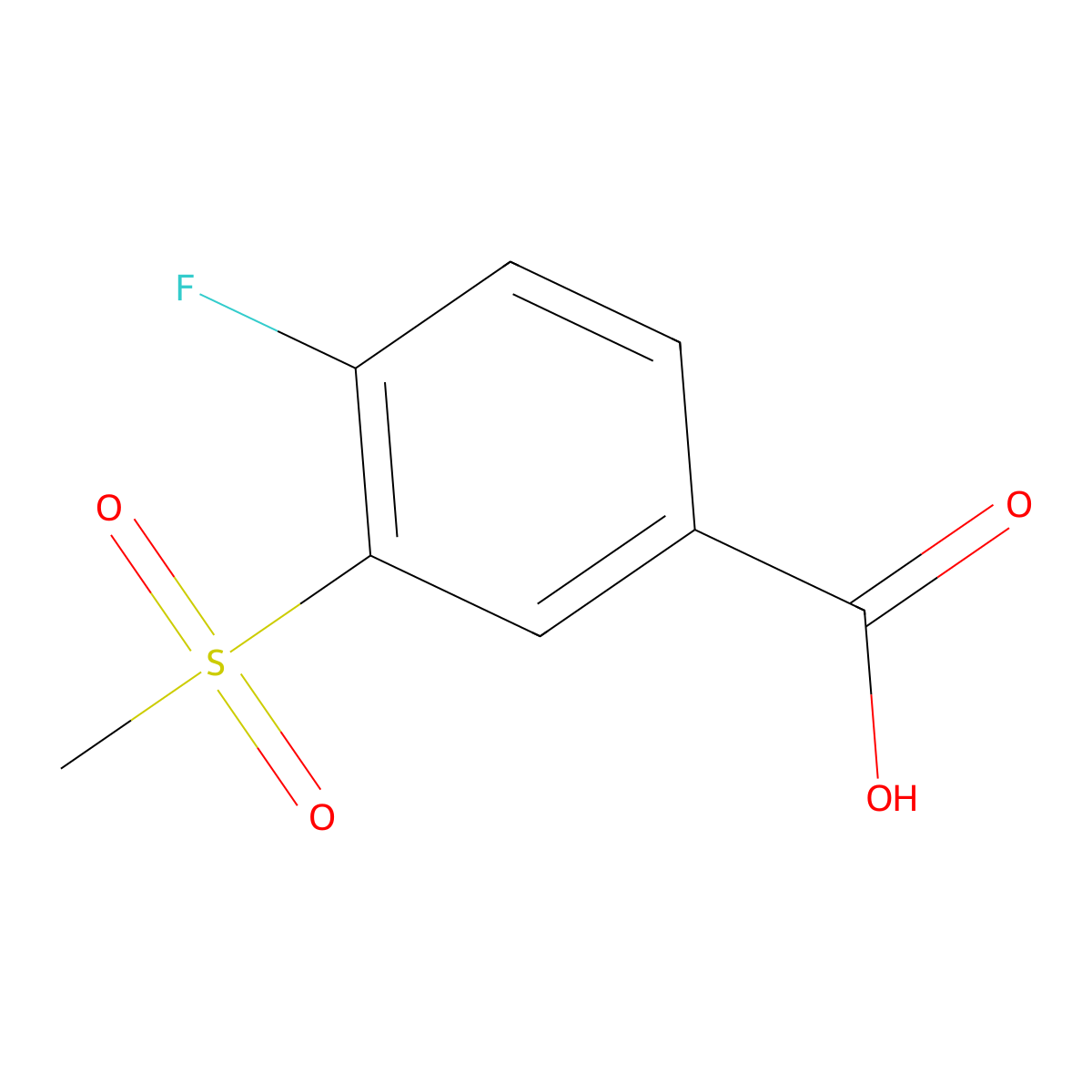4-Fluoro-3-(methylsulphonyl)benzoic acid molecular structure, CAS 158608-00-5