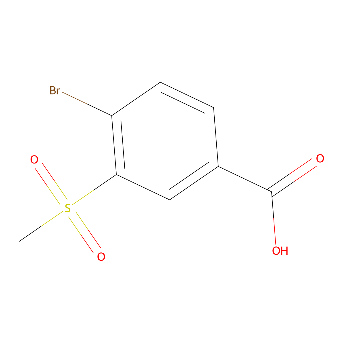 4-Bromo-3-methanesulfonylbenzoic acid molecular structure, CAS 158608-01-6