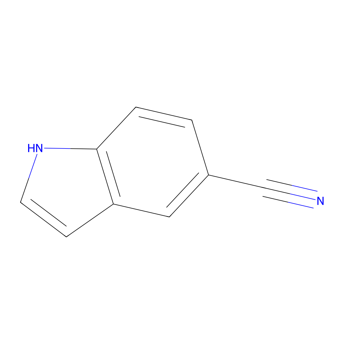 Indole-5-carbonitrile molecular structure, CAS 15861-24-2