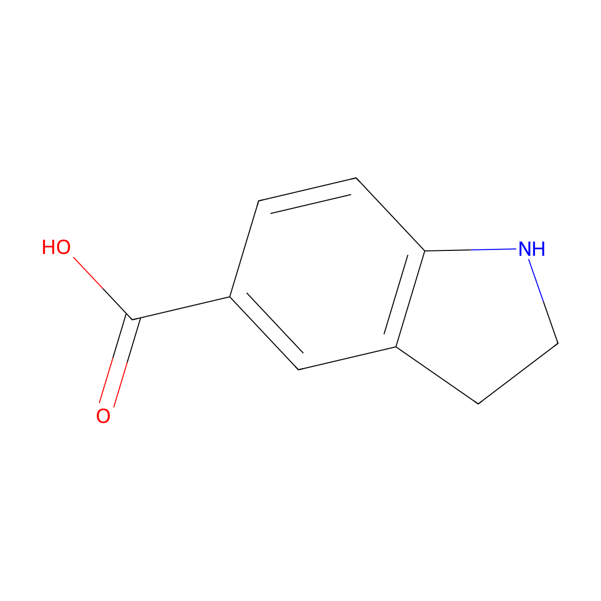 Indoline-5-Carboxylic Acid molecular structure, CAS 15861-30-0