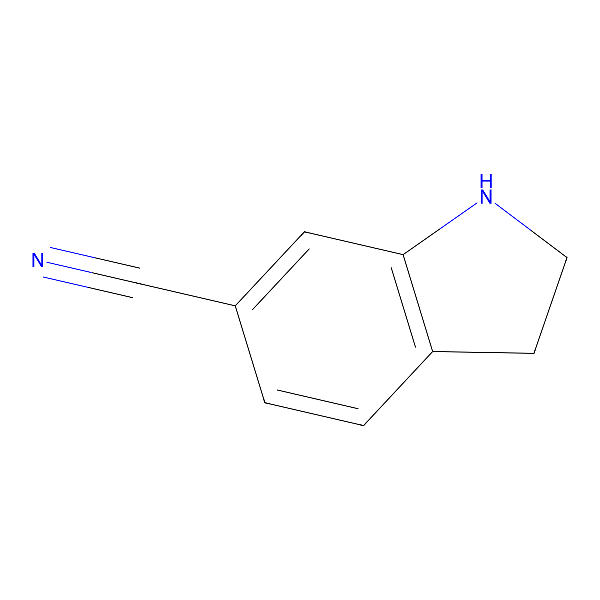 2,3-Dihydro-1H-indole-6-carbonitrile molecular structure, CAS 15861-35-5