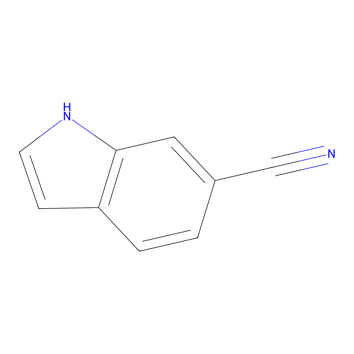 1H-indole-6-carbonitrile molecular structure, CAS 15861-36-6