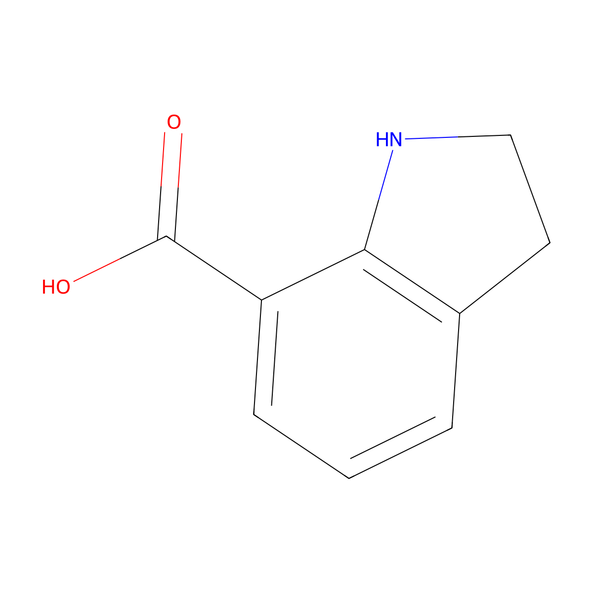 2,3-Dihydro-1H-indole-7-carboxylic acid molecular structure, CAS 15861-40-2
