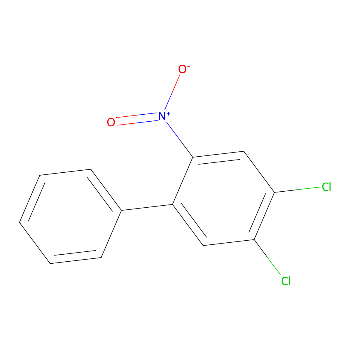 4,5-Dichloro-2-nitro-1,1'-biphenyl molecular structure, CAS 15862-05-2