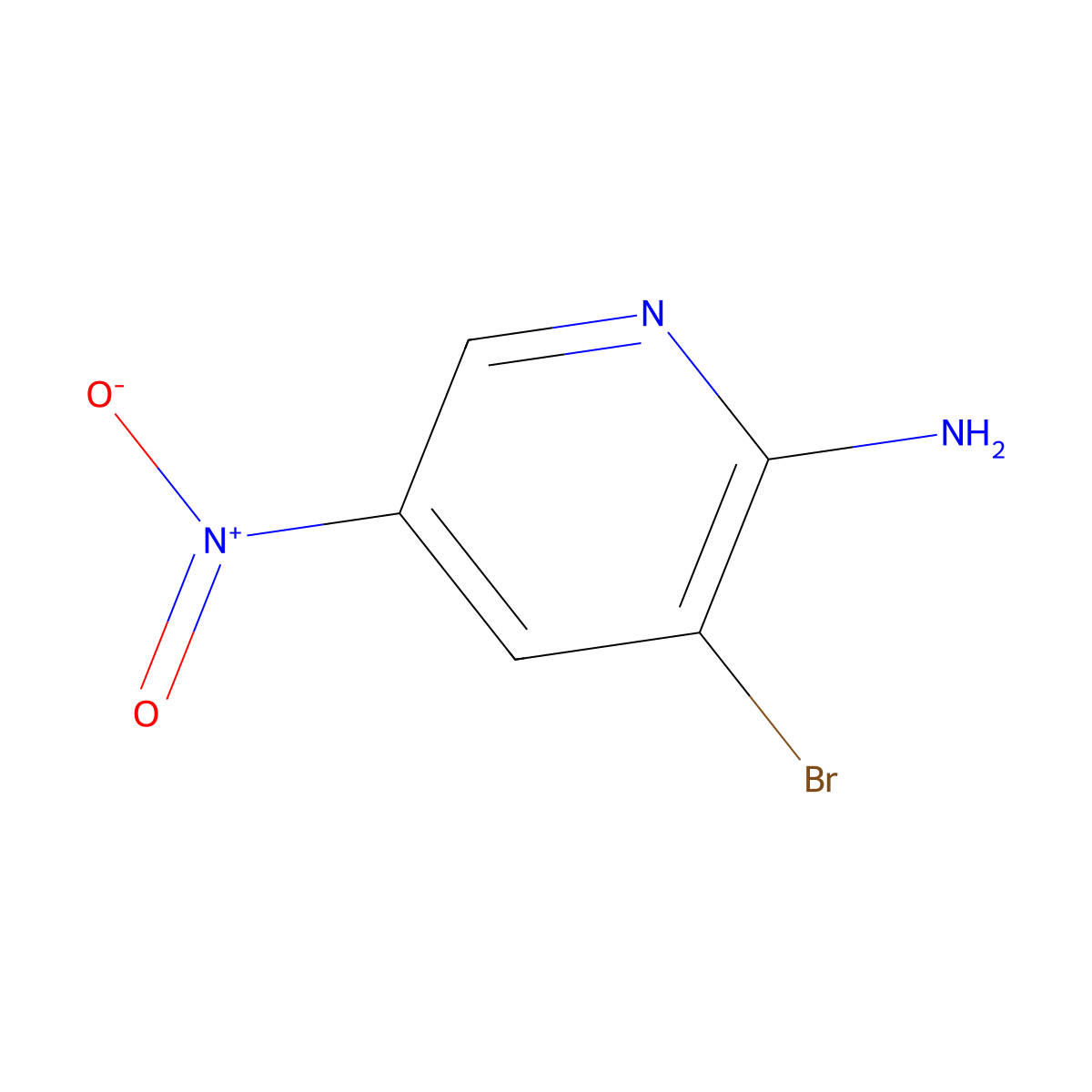 2-Amino-3-bromo-5-nitropyridine molecular structure, CAS 15862-31-4