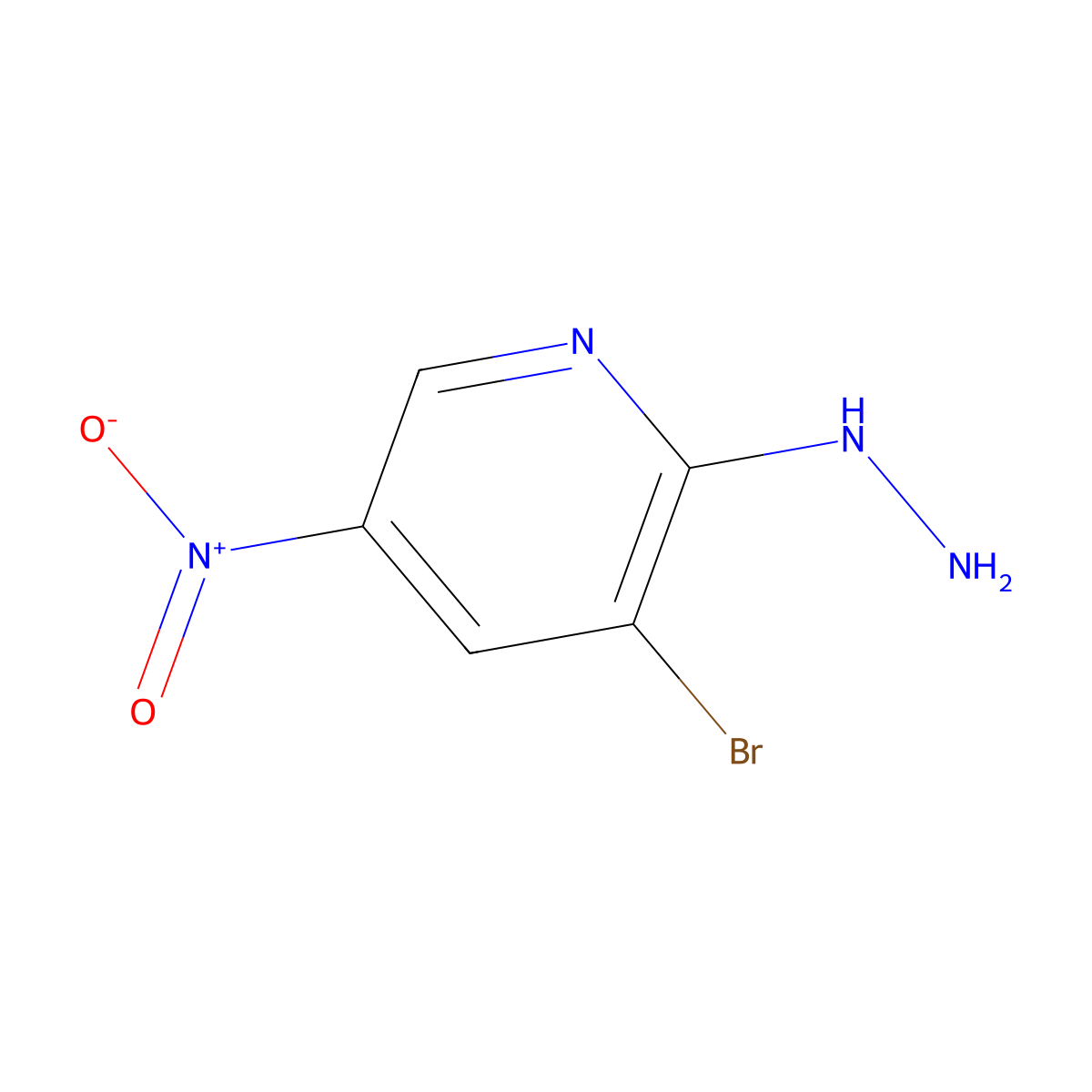 3-Bromo-2-hydrazinyl-5-nitropyridine molecular structure, CAS 15862-38-1
