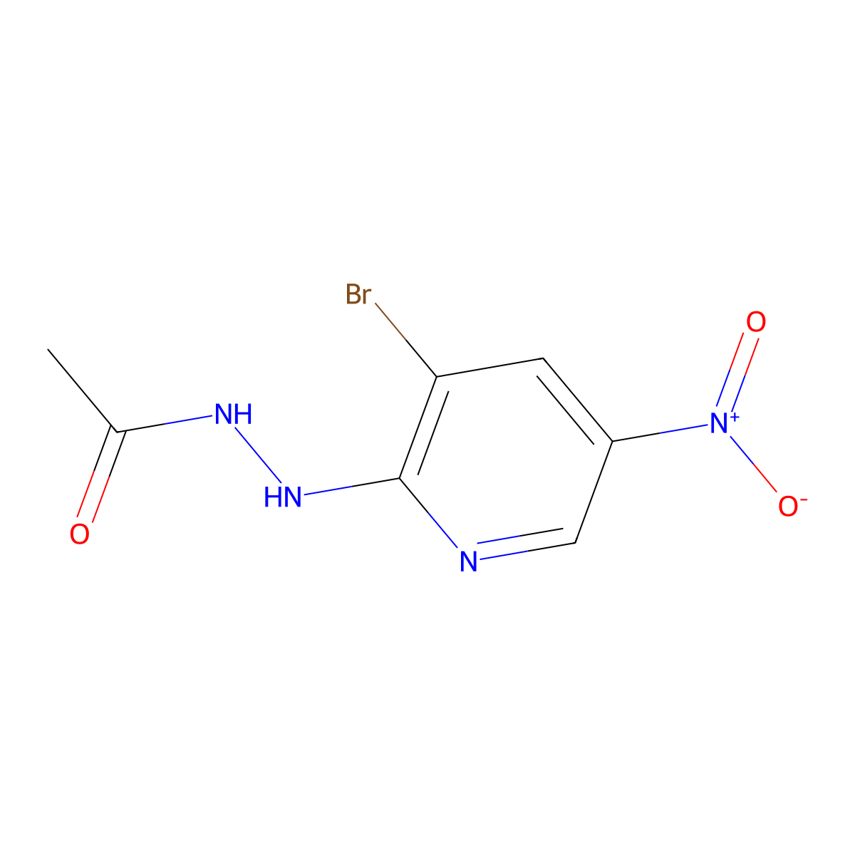 N'-(3-Bromo-5-nitropyridin-2-YL)acetohydrazide molecular structure, CAS 15862-40-5