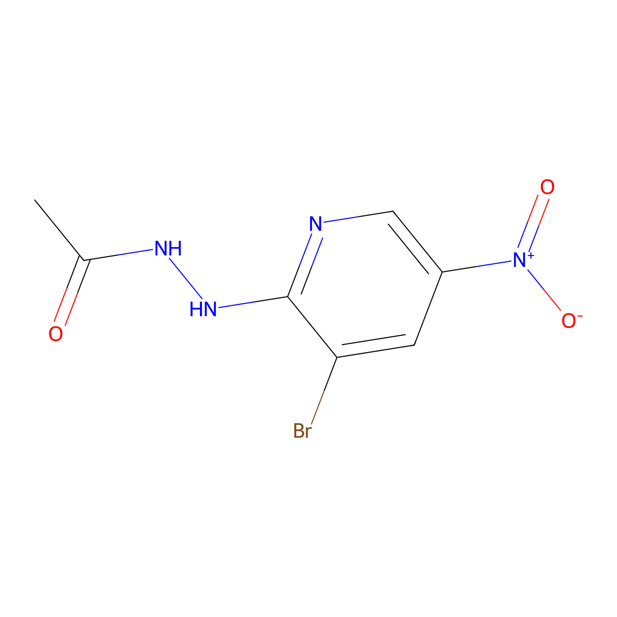 N'-(3-Bromo-5-nitropyridin-2-YL)acetohydrazide molecular structure, CAS 15862-40-5