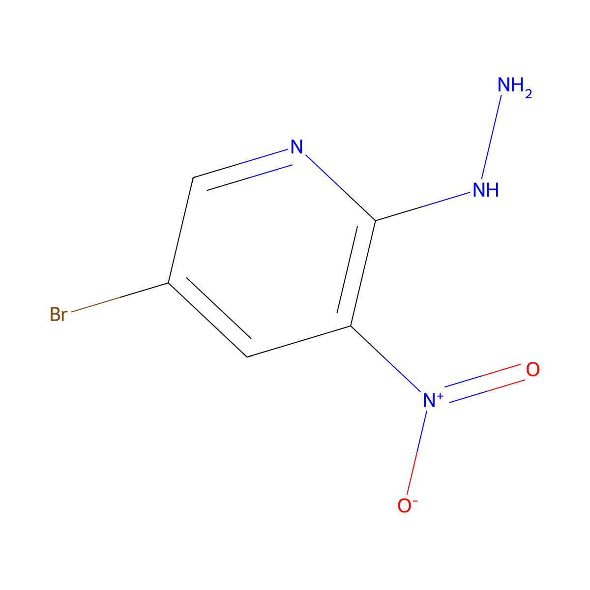 5-Bromo-2-hydrazinyl-3-nitropyridine molecular structure, CAS 15862-42-7
