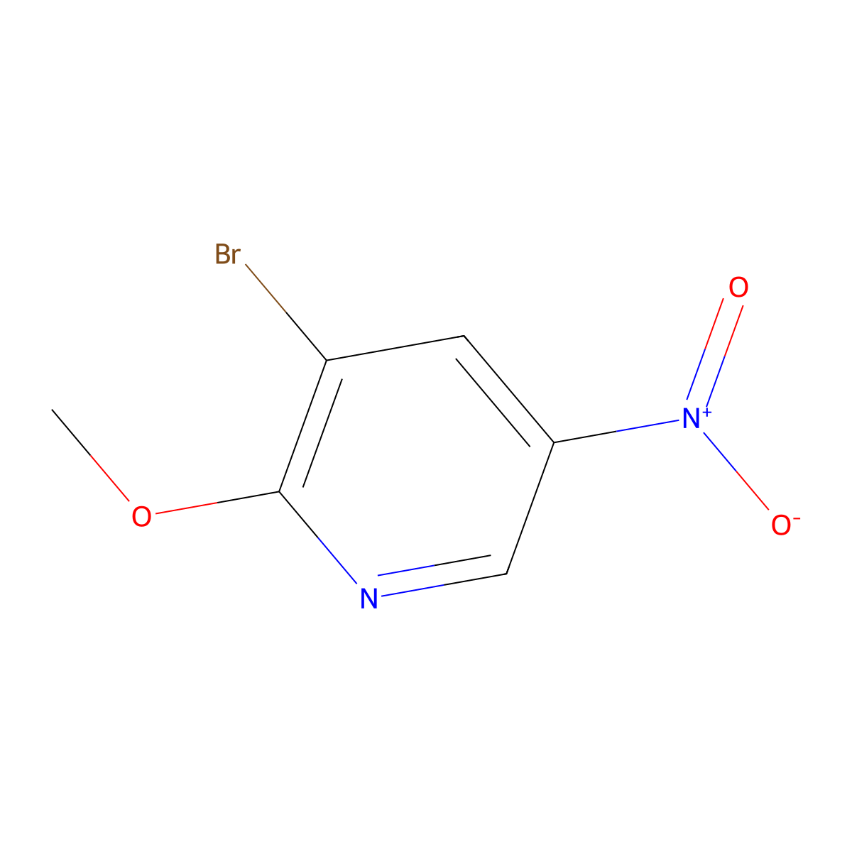 3-Bromo-2-methoxy-5-nitropyridine molecular structure, CAS 15862-50-7