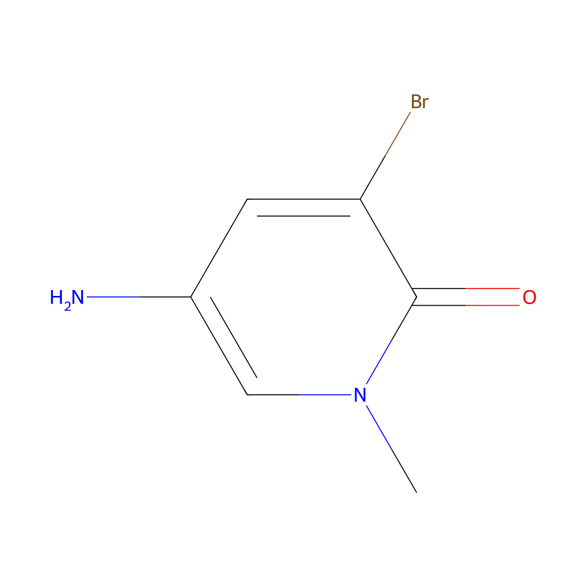 5-Amino-3-bromo-1-methyl-2(1H)-pyridinone molecular structure, CAS 15862-51-8