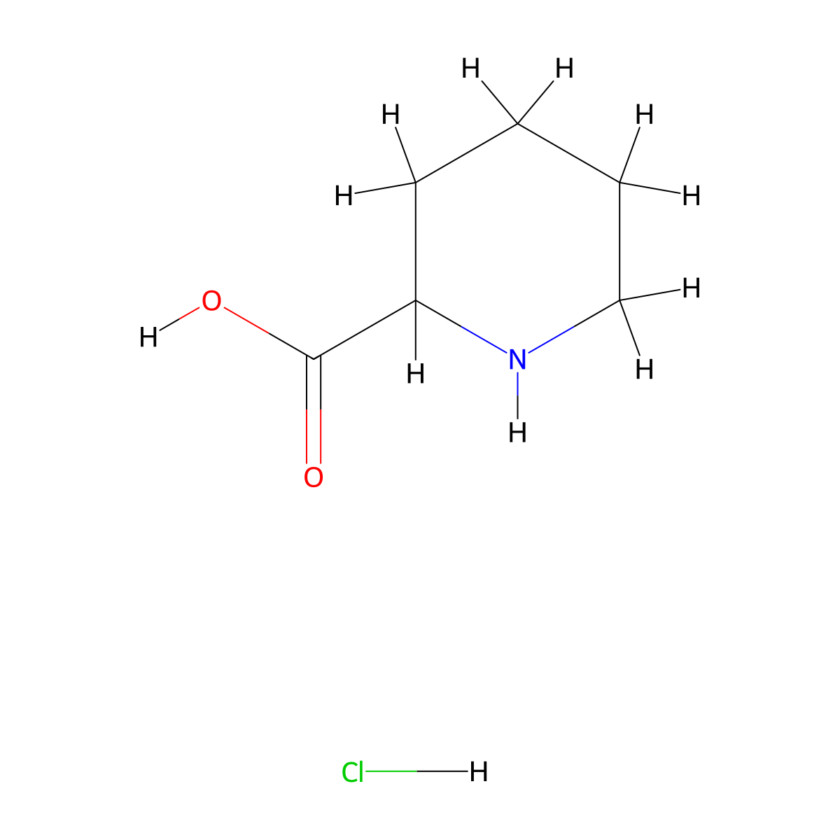 dl-Pipecolic acid hcl molecular structure, CAS 15862-86-9