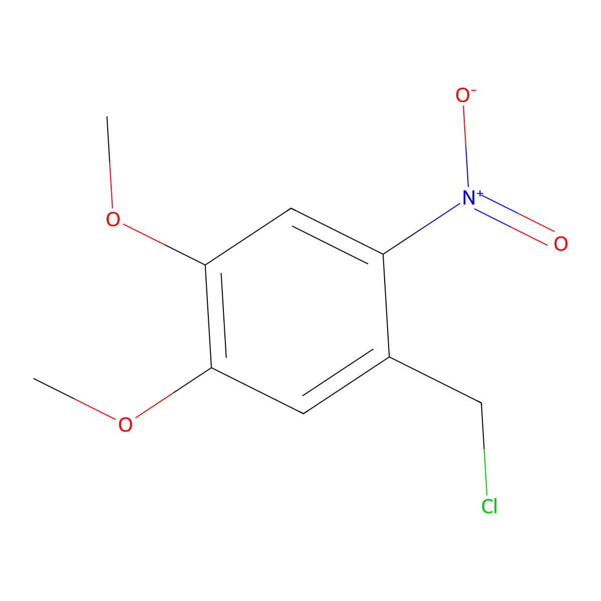 1-(Chloromethyl)-4,5-dimethoxy-2-nitrobenzene molecular structure, CAS 15862-94-9