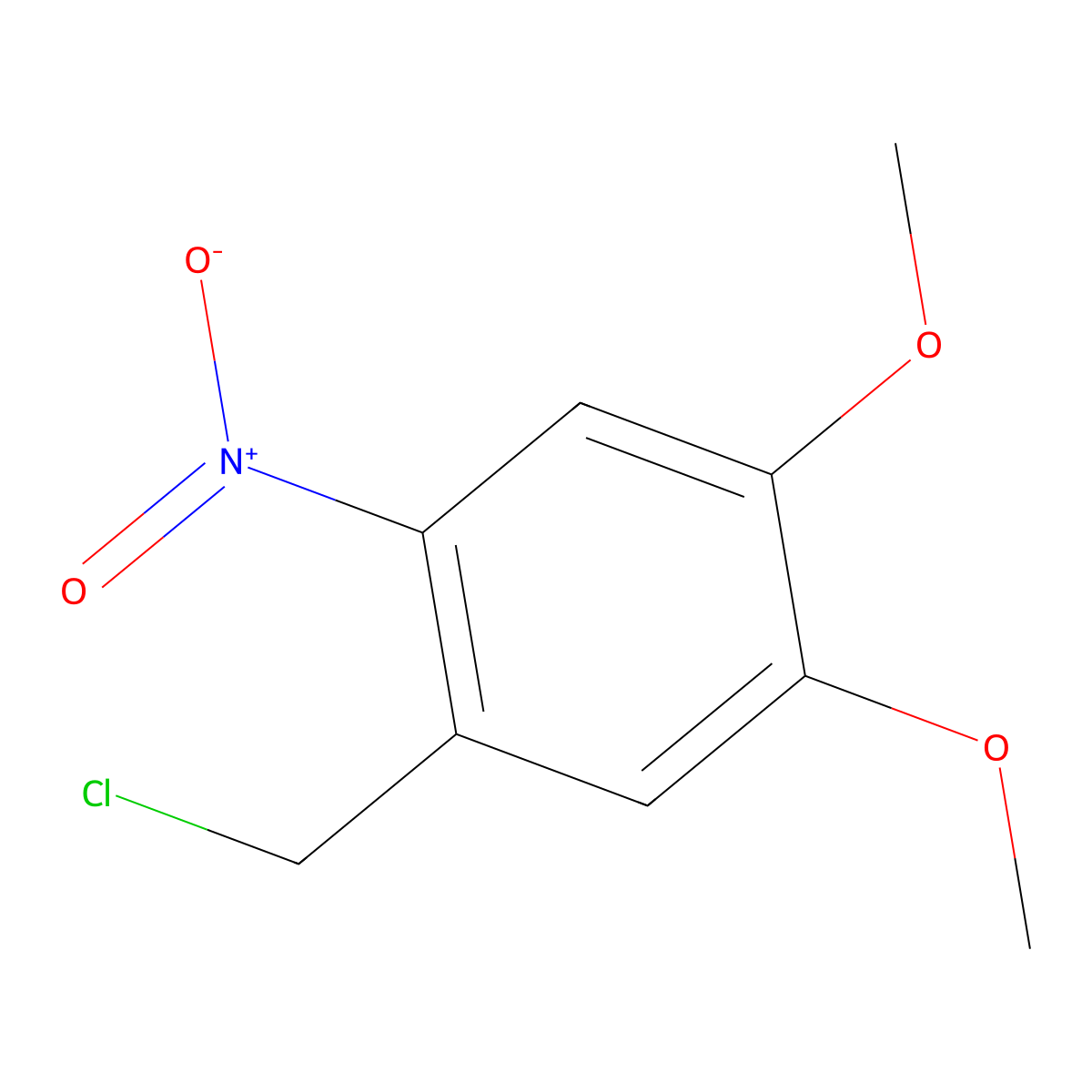 1-(Chloromethyl)-4,5-dimethoxy-2-nitrobenzene molecular structure, CAS 15862-94-9
