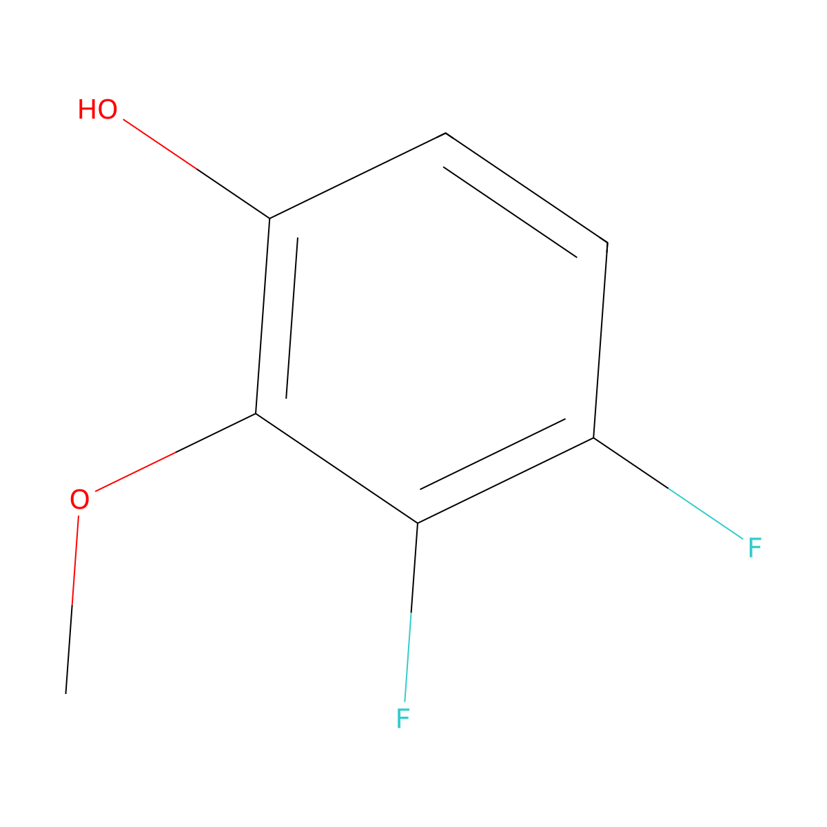 3,4-Difluoro-2-methoxyphenol molecular structure, CAS 158626-90-5