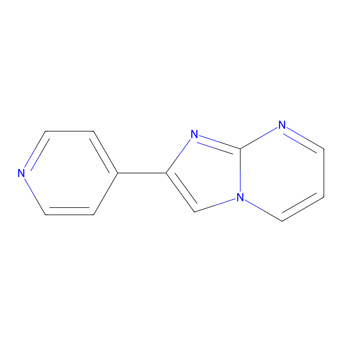 4-{Imidazo[1,2-a]pyrimidin-2-yl}pyridine molecular structure, CAS 158629-09-5