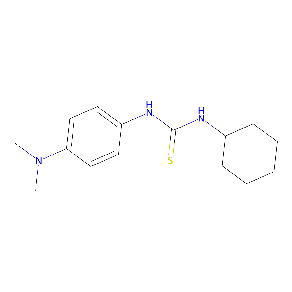 1-Cyclohexyl-3-[4-(dimethylamino)phenyl]thiourea molecular structure, CAS 15863-28-2