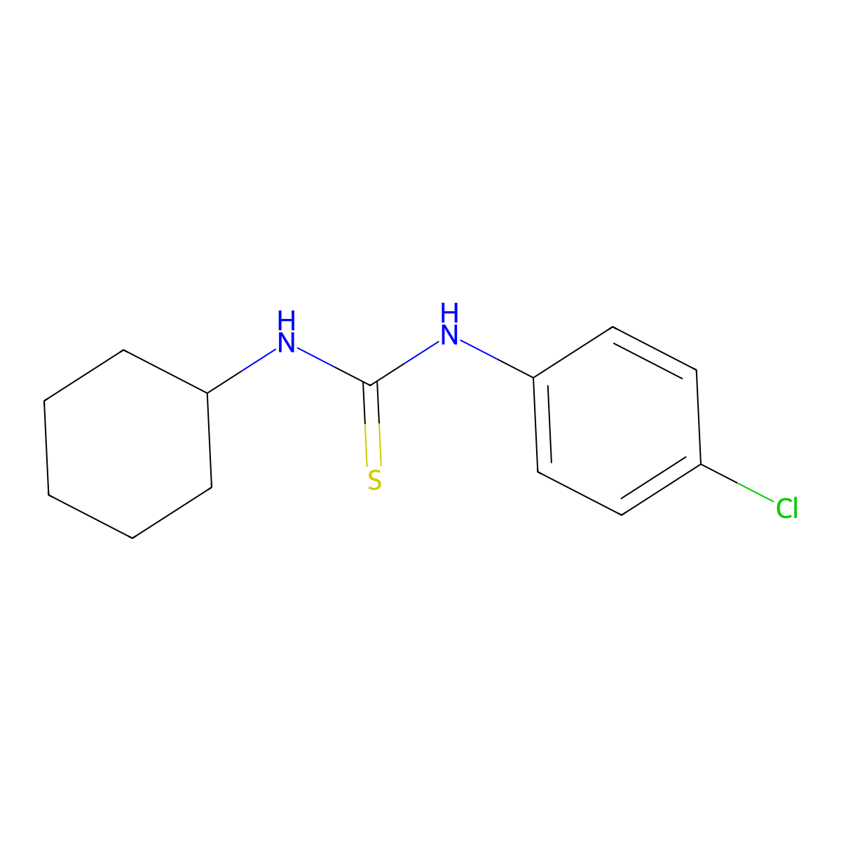 N-(4-chlorophenyl)-N'-cyclohexylthiourea molecular structure, CAS 15863-33-9