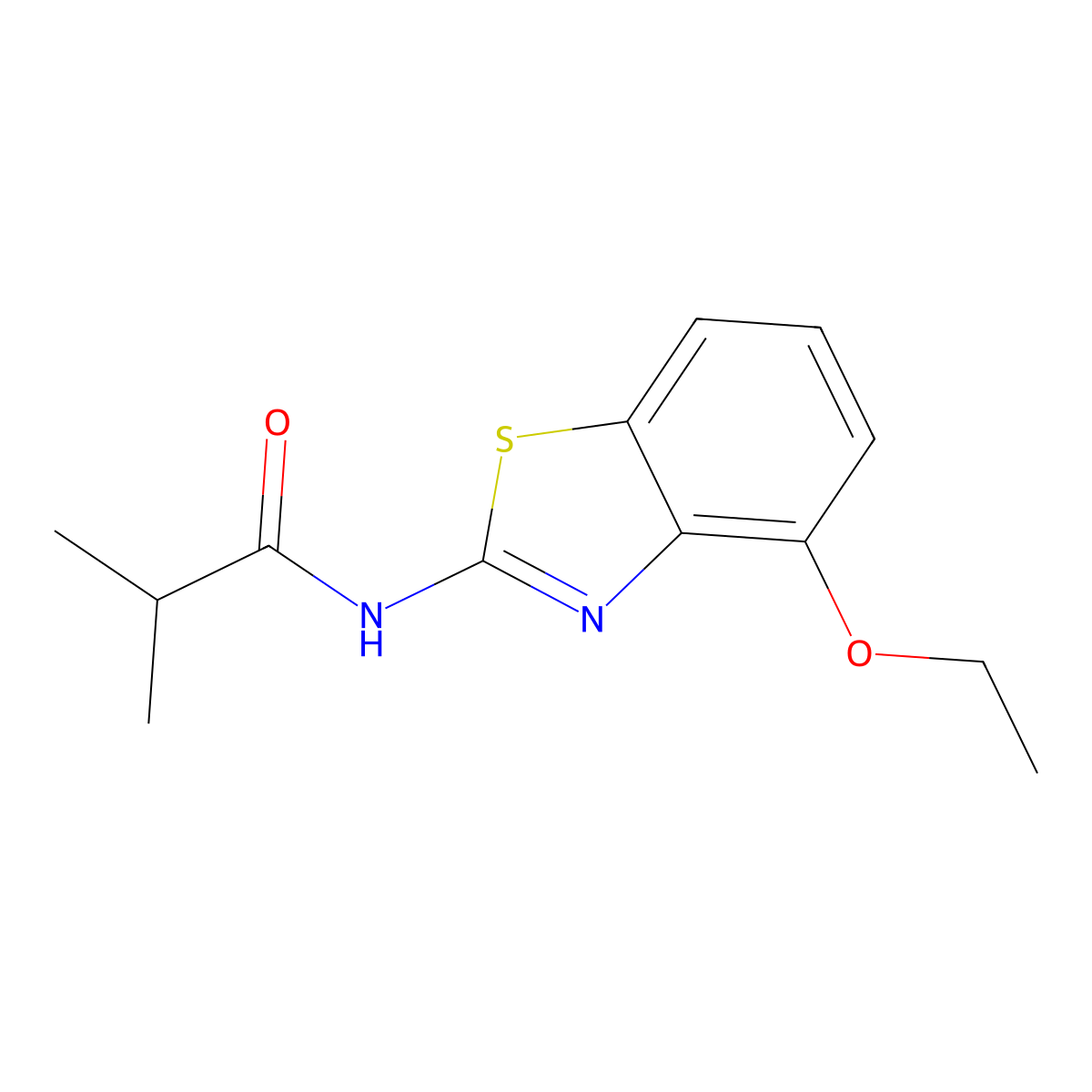 N-(4-ethoxy-1,3-benzothiazol-2-yl)-2-methylpropanamide molecular structure, CAS 15863-90-8