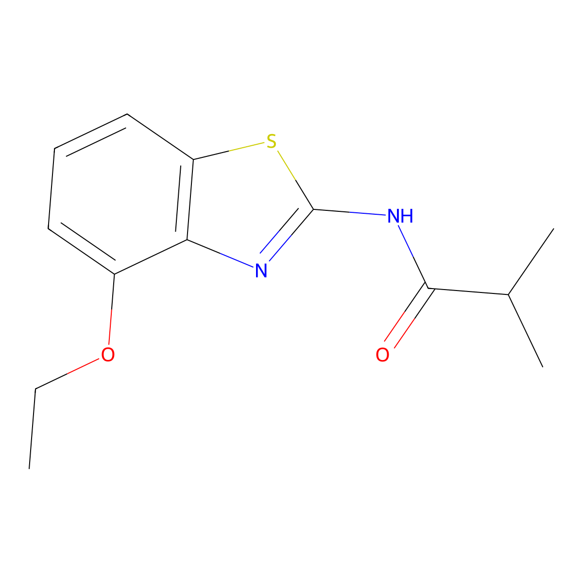 N-(4-ethoxy-1,3-benzothiazol-2-yl)-2-methylpropanamide molecular structure, CAS 15863-90-8