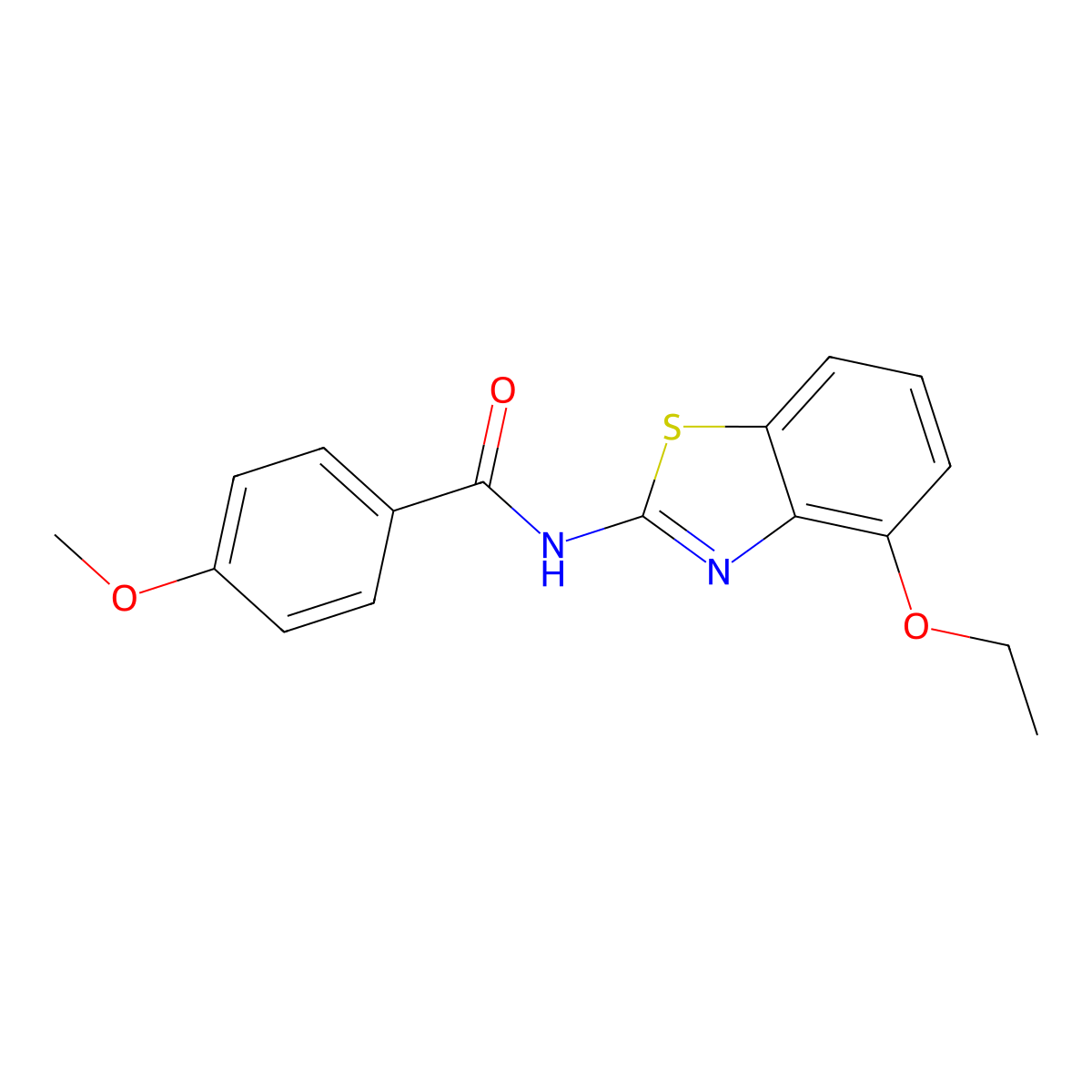 N-(4-ethoxy-1,3-benzothiazol-2-yl)-4-methoxybenzamide molecular structure, CAS 15863-92-0