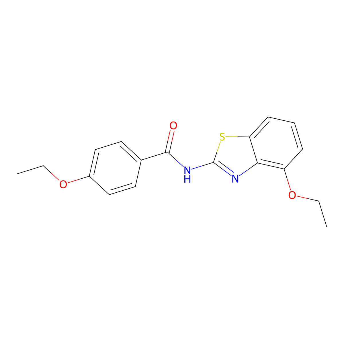 4-ethoxy-N-(4-ethoxybenzo[d]thiazol-2-yl)benzamide molecular structure, CAS 15863-93-1