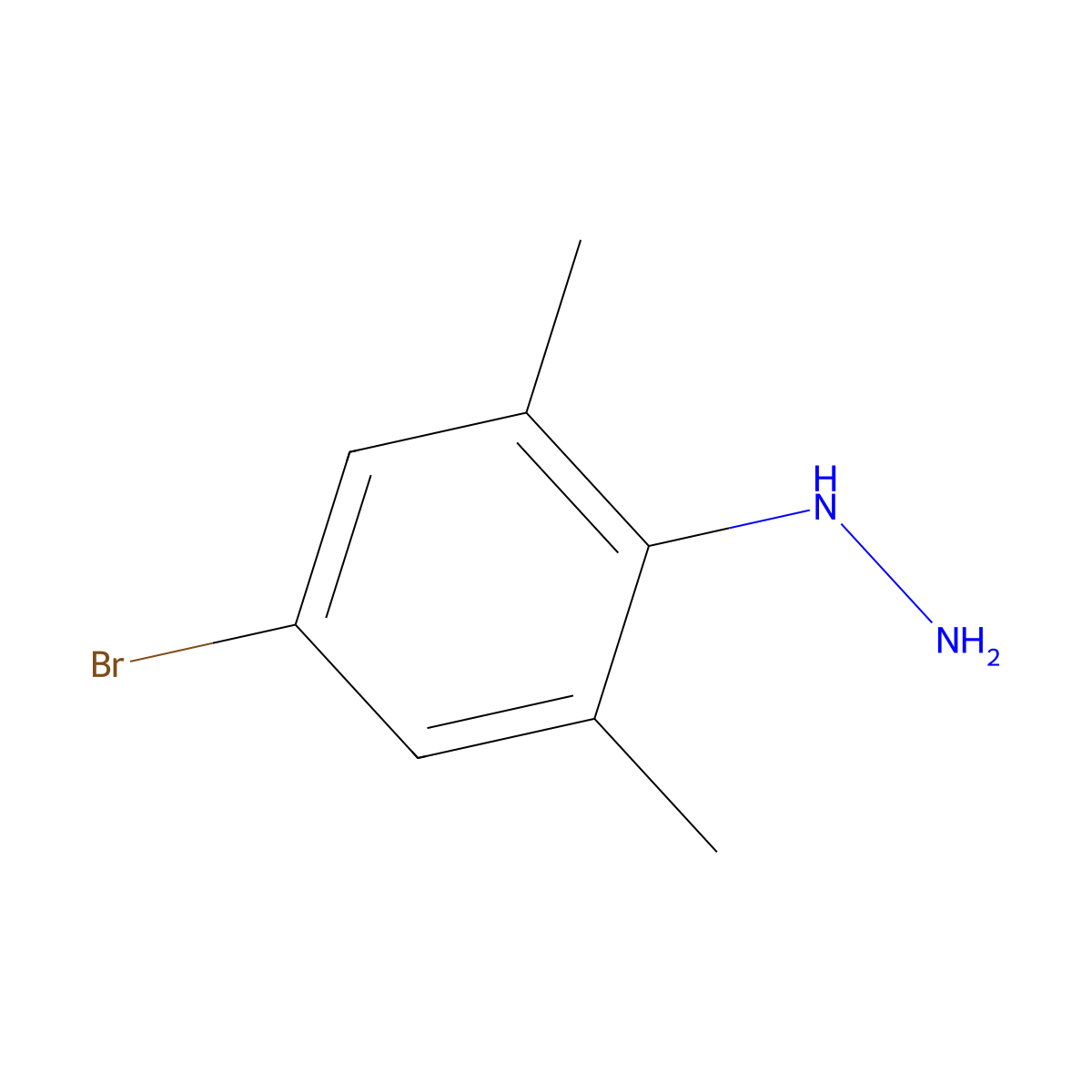 (4-Bromo-2,6-dimethylphenyl)hydrazine molecular structure, CAS 158631-37-9