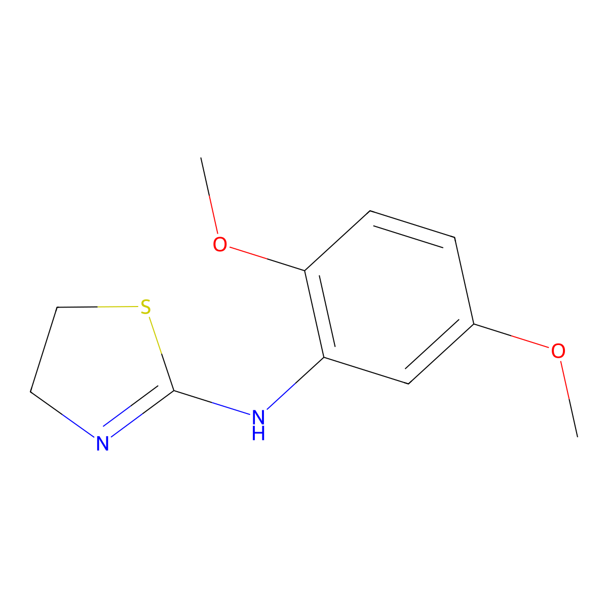 N-(2,5-dimethoxyphenyl)-4,5-dihydro-1,3-thiazol-2-amine molecular structure, CAS 158632-88-3