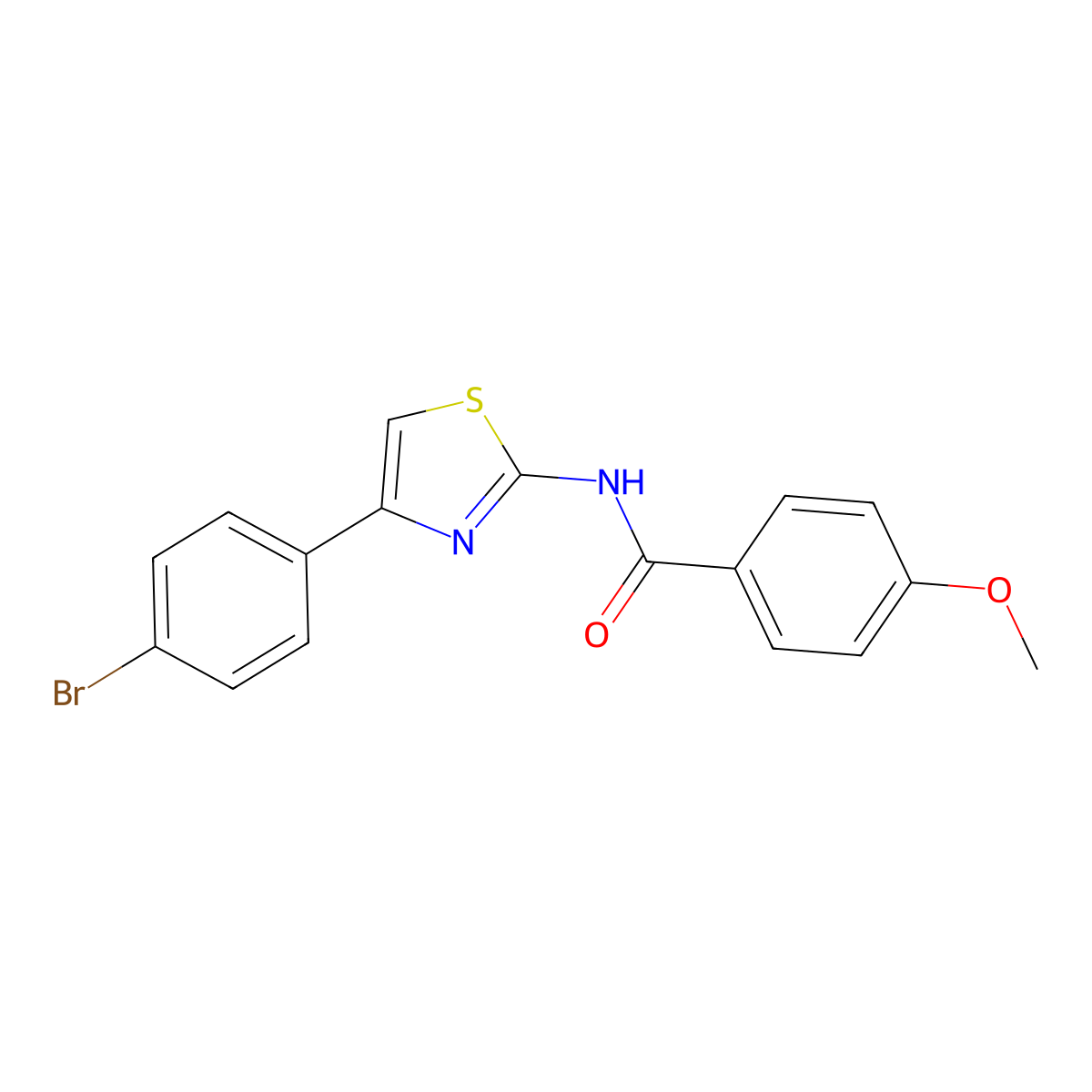 N-[4-(4-bromophenyl)-1,3-thiazol-2-yl]-4-methoxybenzamide molecular structure, CAS 15864-10-5