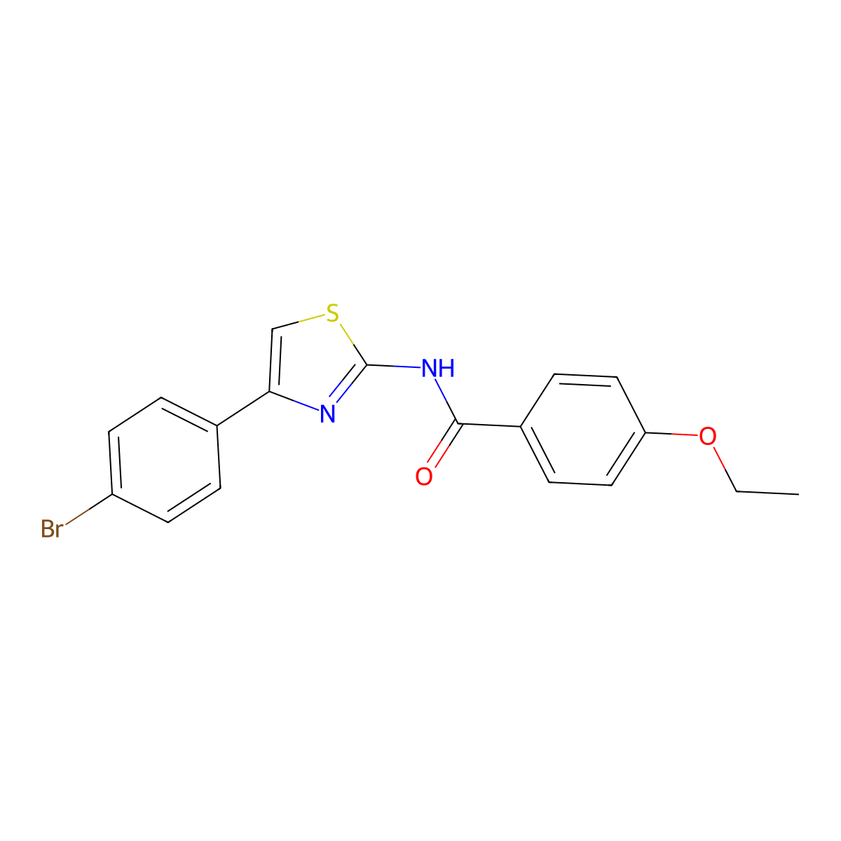 N-[4-(4-bromophenyl)-1,3-thiazol-2-yl]-4-ethoxybenzamide molecular structure, CAS 15864-11-6