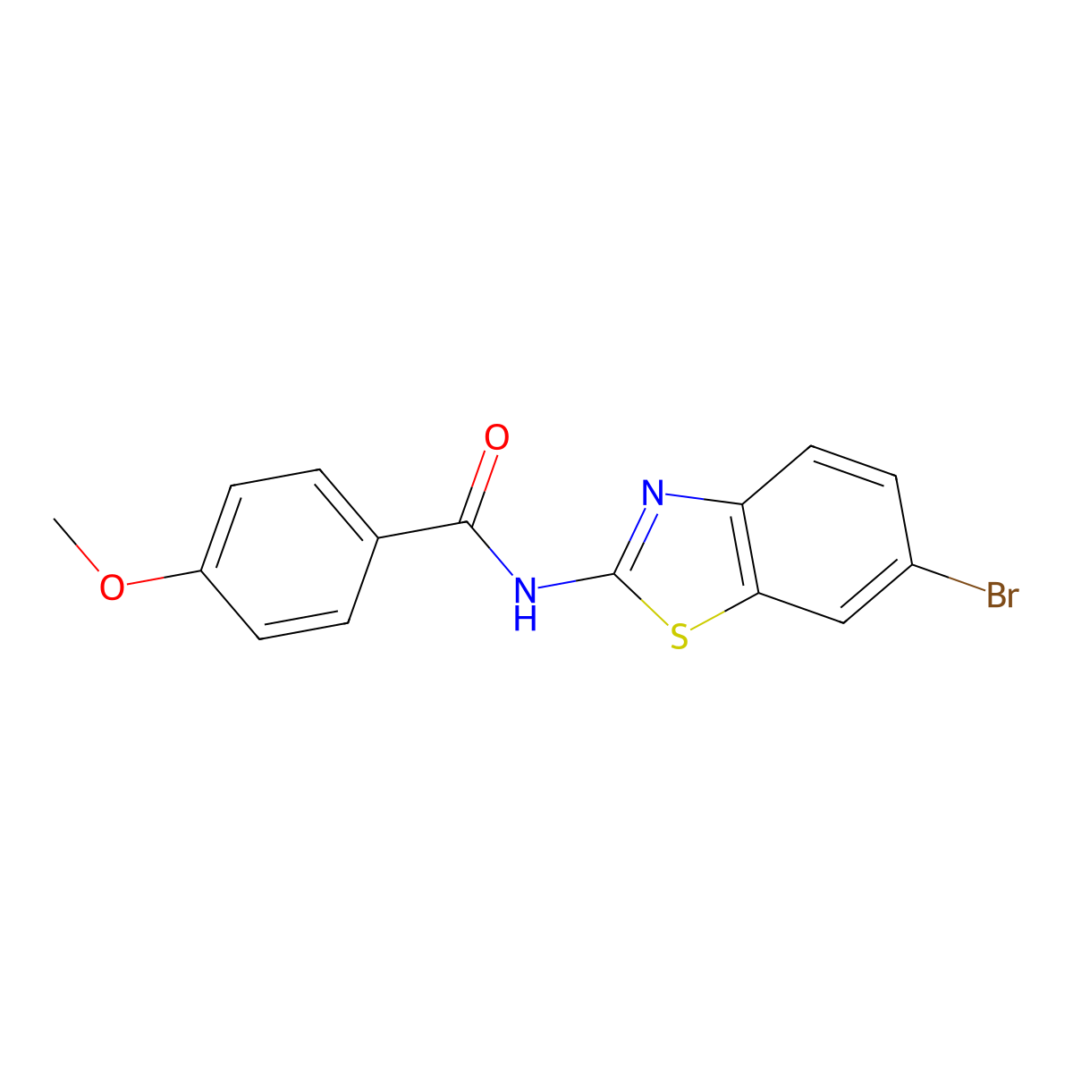 N-(6-bromo-1,3-benzothiazol-2-yl)-4-methoxybenzamide molecular structure, CAS 15864-17-2