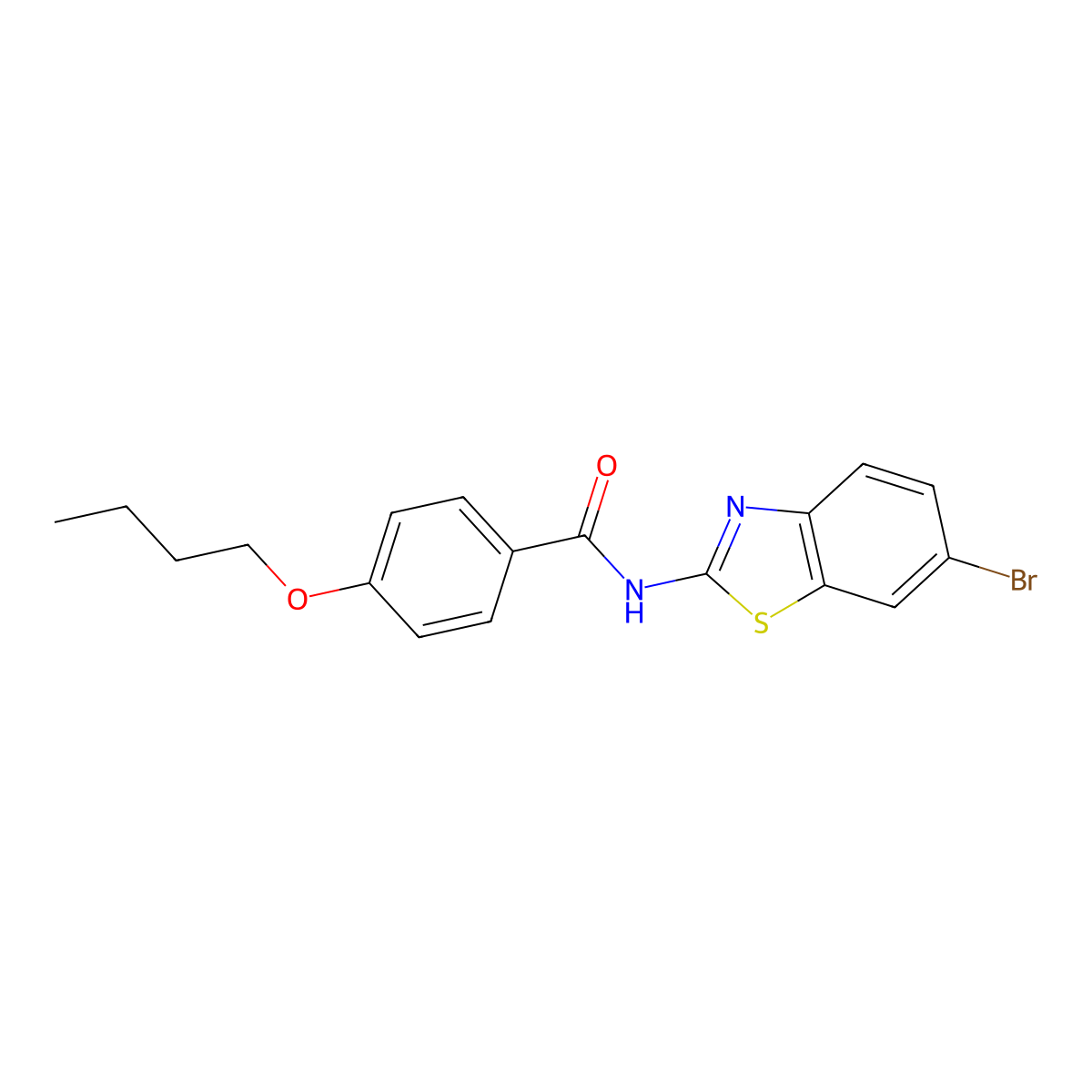 N-(6-bromo-1,3-benzothiazol-2-yl)-4-butoxybenzamide molecular structure, CAS 15864-21-8