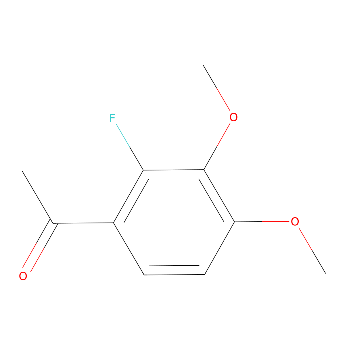 1-(2-Fluoro-3,4-dimethoxyphenyl)ethanone molecular structure, CAS 158641-45-3