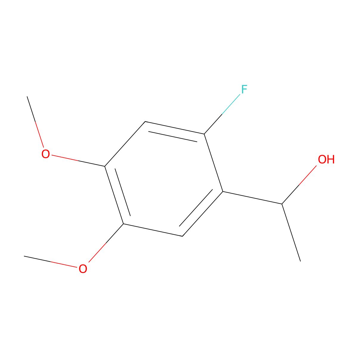 1-(2-Fluoro-4,5-dimethoxyphenyl)ethanol molecular structure, CAS 158641-50-0