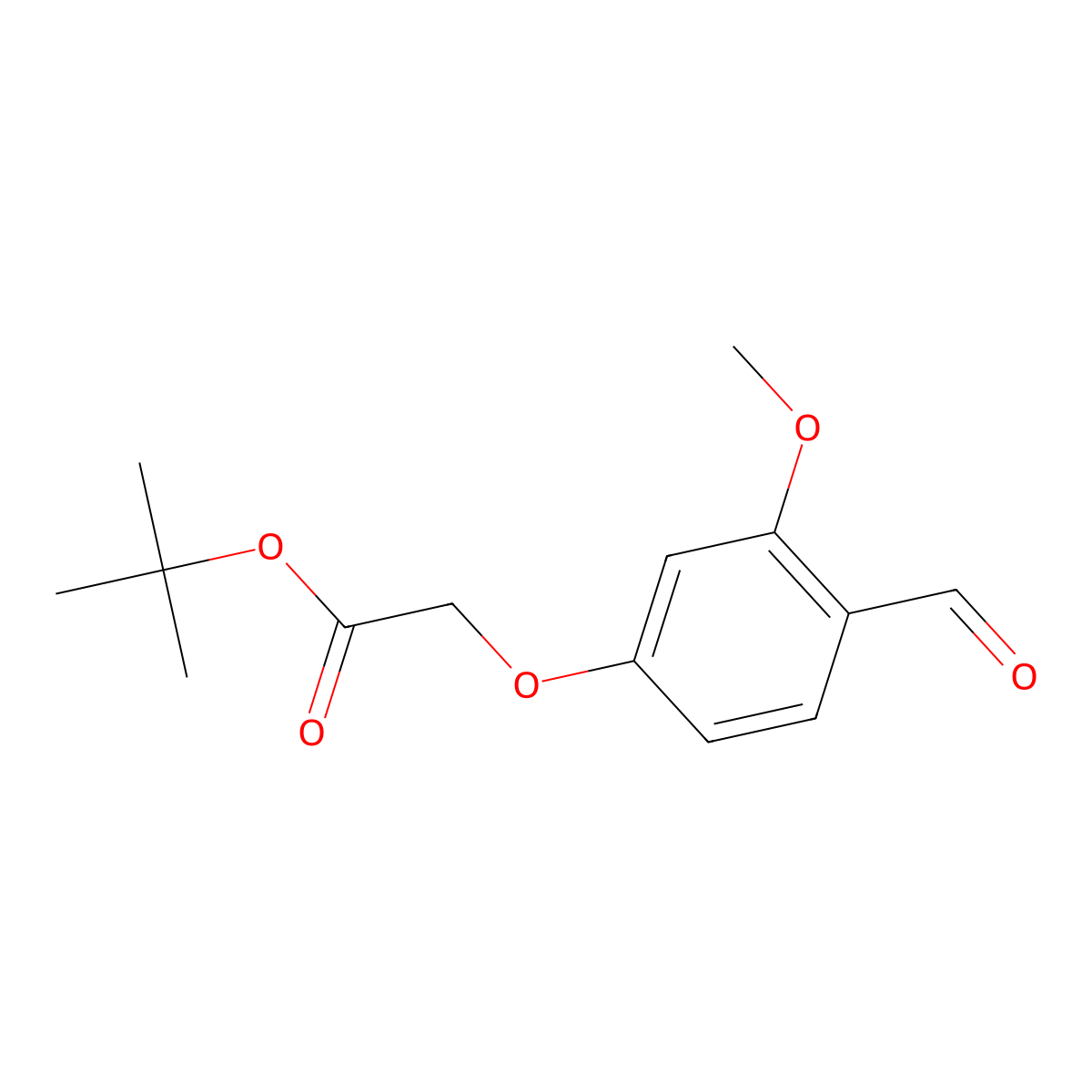 Tert-butyl 2-(4-formyl-3-methoxyphenoxy)acetate molecular structure, CAS 158641-72-6