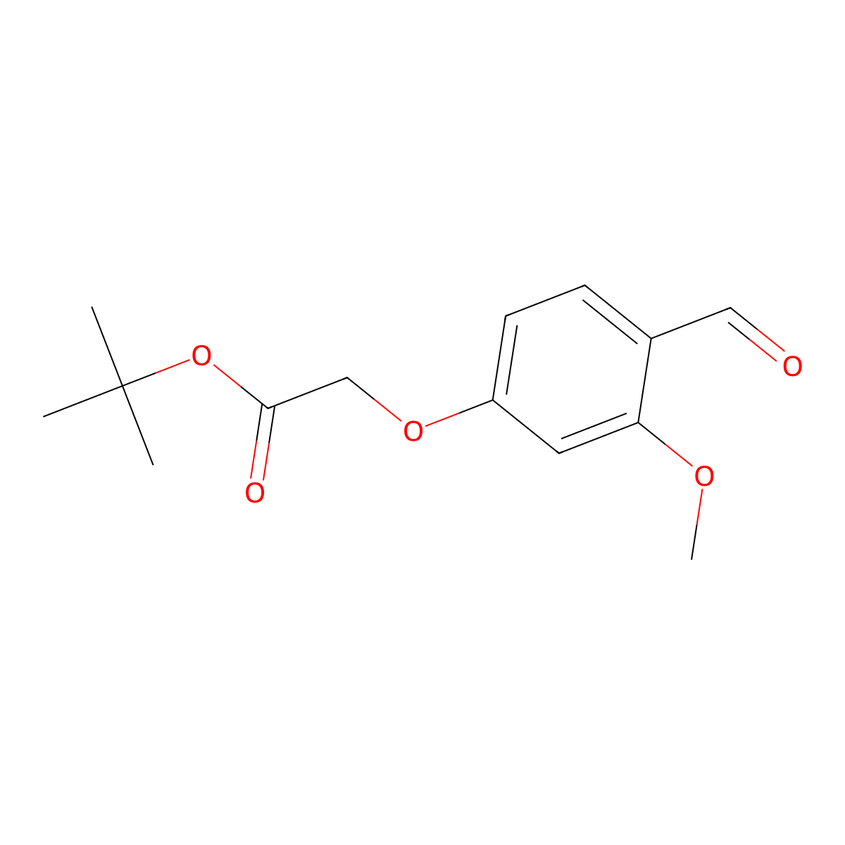 Tert-butyl 2-(4-formyl-3-methoxyphenoxy)acetate molecular structure, CAS 158641-72-6