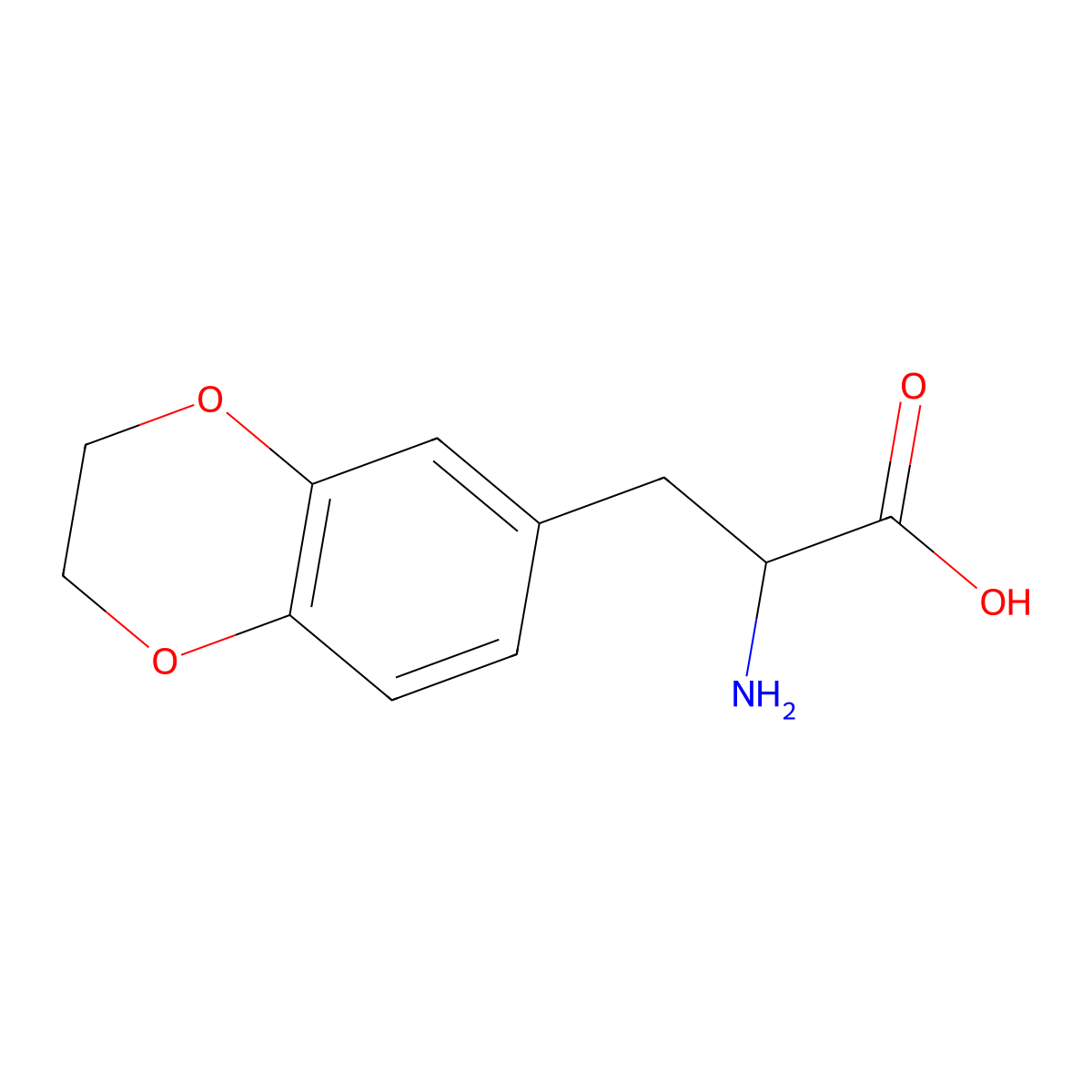 (S)-2-Amino-3-(2,3-dihydrobenzo[b][1,4]dioxin-6-yl)propanoic acid molecular structure, CAS 158648-33-0