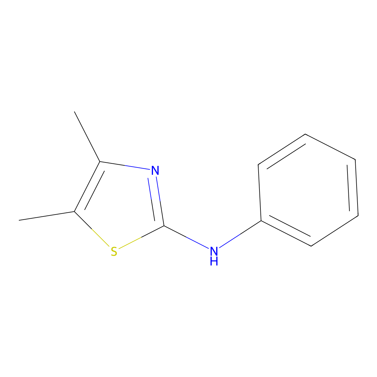 4,5-dimethyl-N-phenyl-1,3-thiazol-2-amine molecular structure, CAS 15865-94-8