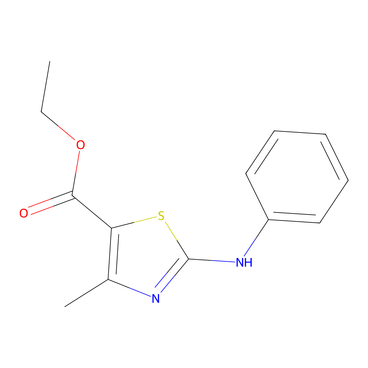 Ethyl 2-anilino-4-methyl-1,3-thiazole-5-carboxylate molecular structure, CAS 15865-96-0