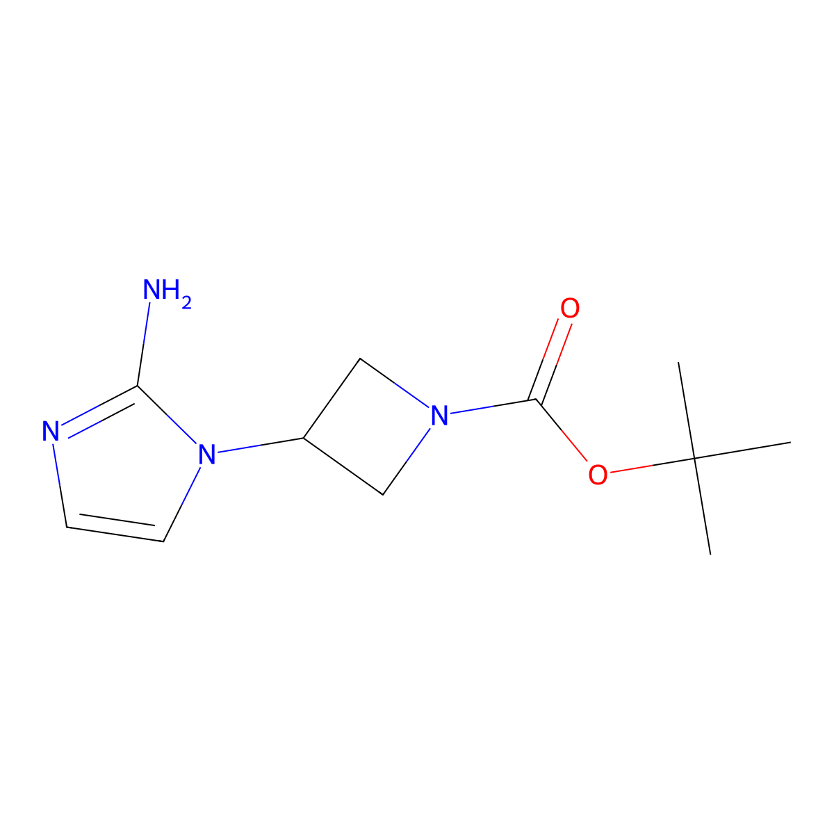 tert-butyl 3-(2-amino-1H-imidazol-1-yl)azetidine-1-carboxylate molecular structure, CAS 158654-85-4