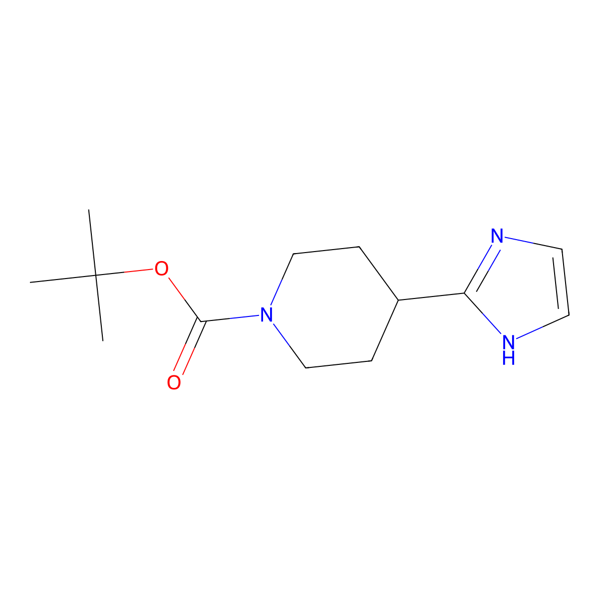 tert-butyl 4-(1H-imidazol-2-yl)piperidine-1-carboxylate molecular structure, CAS 158654-96-7