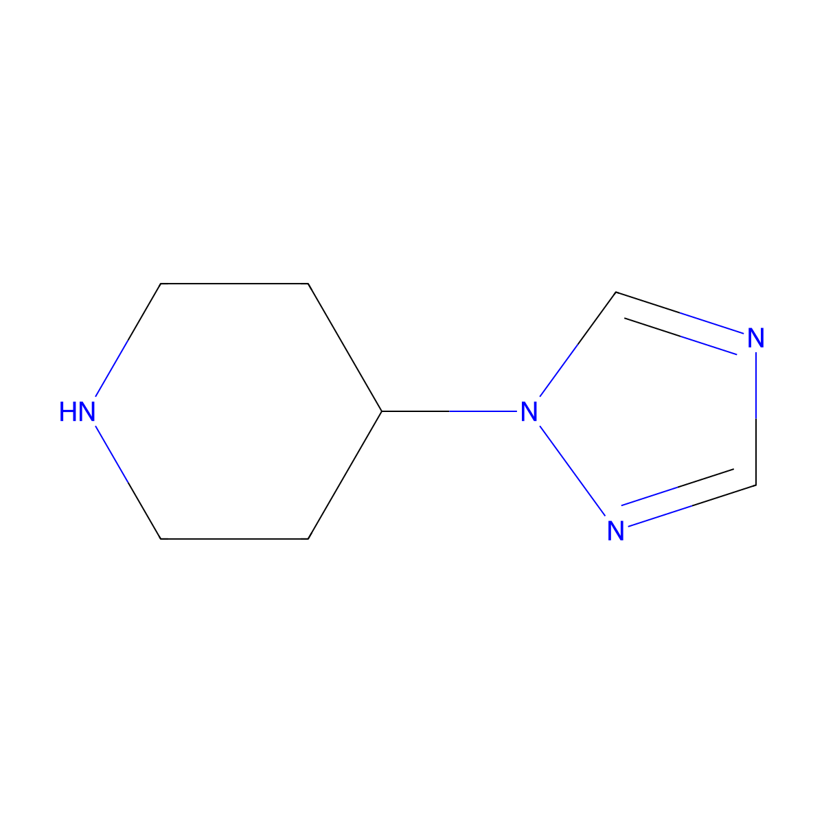 4-(1H-1,2,4-Triazol-1-yl)piperidine molecular structure, CAS 158655-26-6